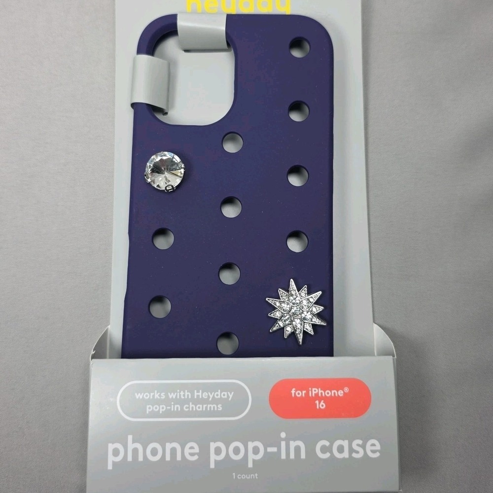 Heyday Pop In Phone Case iPhone 16 Silicone Charms Blue